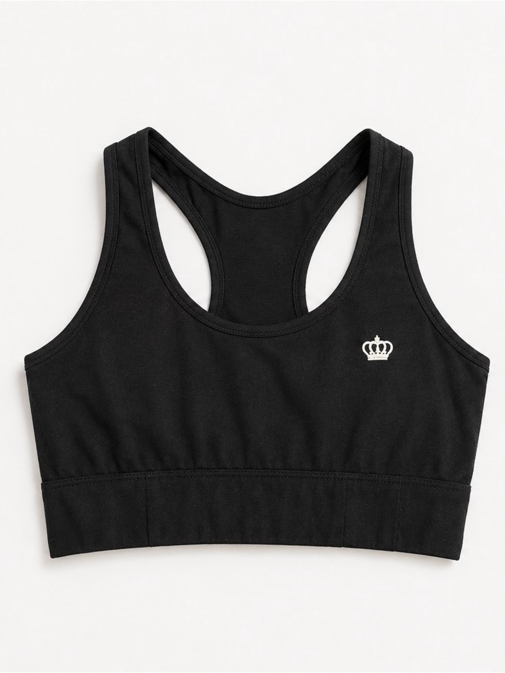 Juicy Couture Black Racerback Sports Bra with Crown Logo